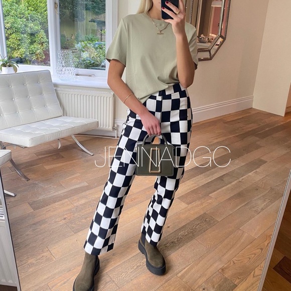 Zara Checkerboard Print Pants NWT - Picture 11 of 17